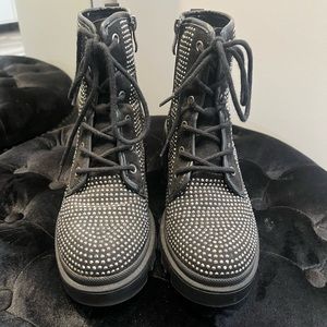 Studded combat boots